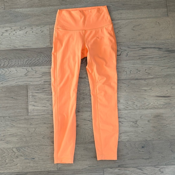 EUC Lululemon Wunder Under High-Rise Tight 25" Orange Soda Size 4 - Picture 6 of 10